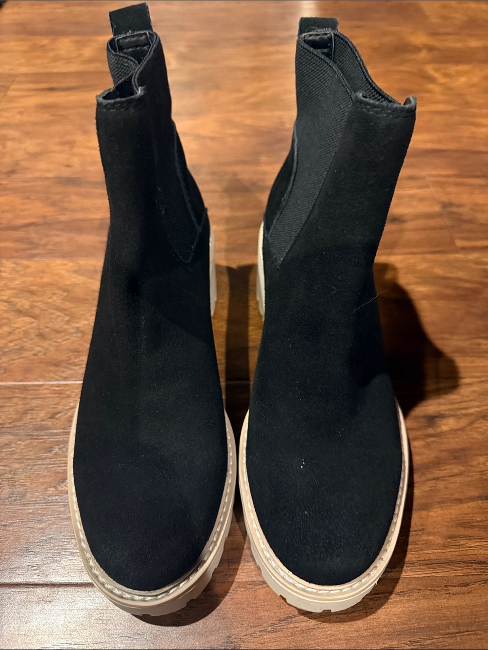 Dolce Vita Black Chelsea Ankle Boots with Tan Sole